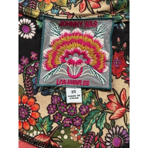 Johnny Was Moa Favorite Top Boho Long Sleeve Bamboo Floral Patchwork Size XS - Picture 5 of 9